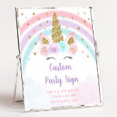 Unicorn Rainbow Editable Birthday Sign Poster
