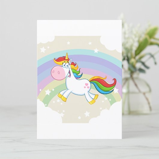 Unicorn Rainbow Einladung