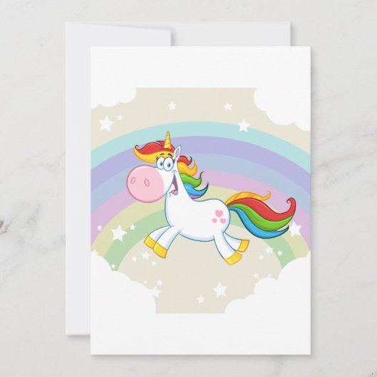 Unicorn Rainbow Einladung (Vorderseite)