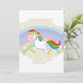 Unicorn Rainbow Einladung (Stehend Vorderseite)