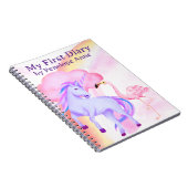 Unicorn Rainbow Flamingo Girls Diary Personalized Notizblock (Rechte Seite)