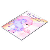 Unicorn Rainbow Flamingo Girls Diary Personalized Notizblock (Linke Seite)