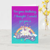 Unicorn Rainbow Funny Birthday Card Karte (Gelbe Blume)