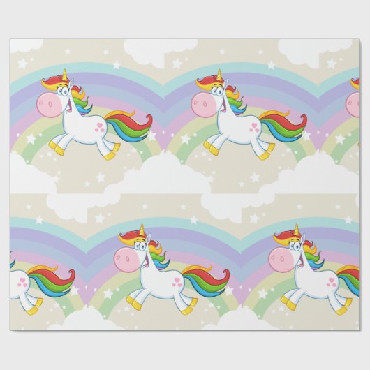 Unicorn Rainbow Geschenkpapier (Flach)