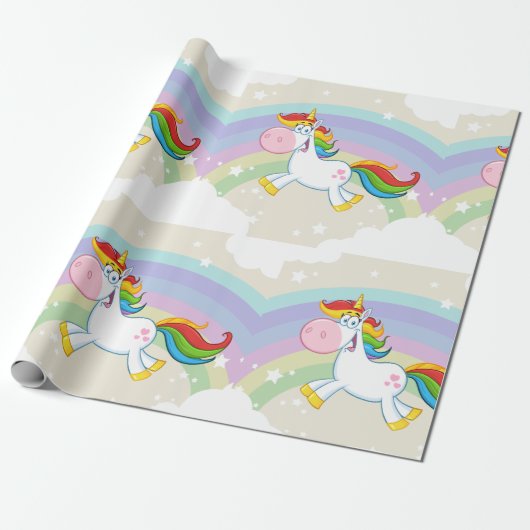Unicorn Rainbow Geschenkpapier (Ungerollt)