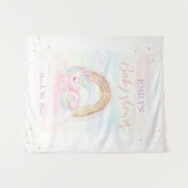 Unicorn Rainbow Girl Babydusche Hintergrund Tapest Wandteppich (Vorderseite (Horizontal))