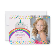 Unicorn Rainbow Girl Birthday Vielen Dank