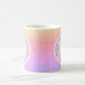 Unicorn Rainbow Glitzer Personalisiert Name Kaffeetasse (Mittel)