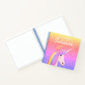 Unicorn Rainbow Glitzer Sketchbook Skript Notizblock (Innenseite)