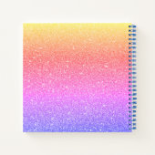 Unicorn Rainbow Glitzer Sketchbook Skript Notizblock (Rückseite)