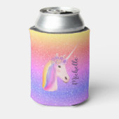 Unicorn Rainbow Glitzer Sparkle Personalisiert Dosenkühler (Kanne Rückseite)