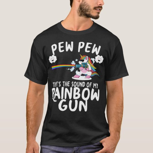 Unicorn Rainbow Gun Tanzfee T-Shirt (Vorderseite)