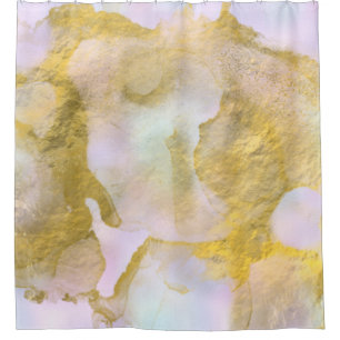 *~* Unicorn Rainbow Holograghic Pastel Gold AP1 Duschvorhang