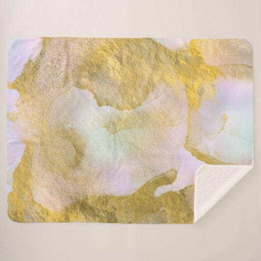 *~* Unicorn Rainbow Holograghic Pastel Gold AP1 Sherpadecke (Vorderseite (Horizontal))