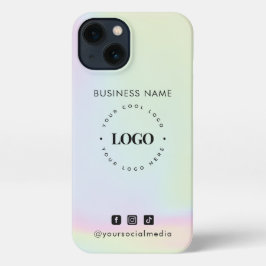 Unicorn Rainbow Holograph Business Logo & Social iPhone 13 Hülle