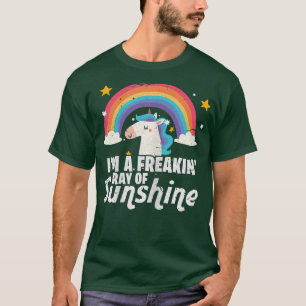 Unicorn Rainbow I'm A Freakin' Ray of Sunshine Dis T-Shirt