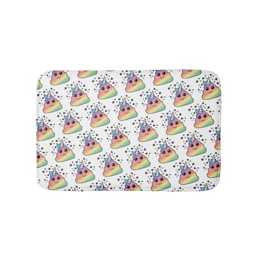 Unicorn Rainbow Kackend Emoji Badematte (Vorderseite)