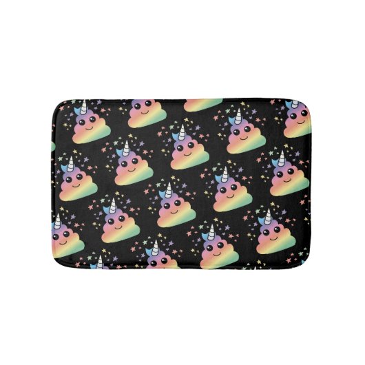 Unicorn Rainbow Kackend Emoji Badematte (Vorderseite)