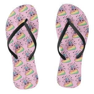Unicorn Rainbow Kackend Emoji Badesandalen