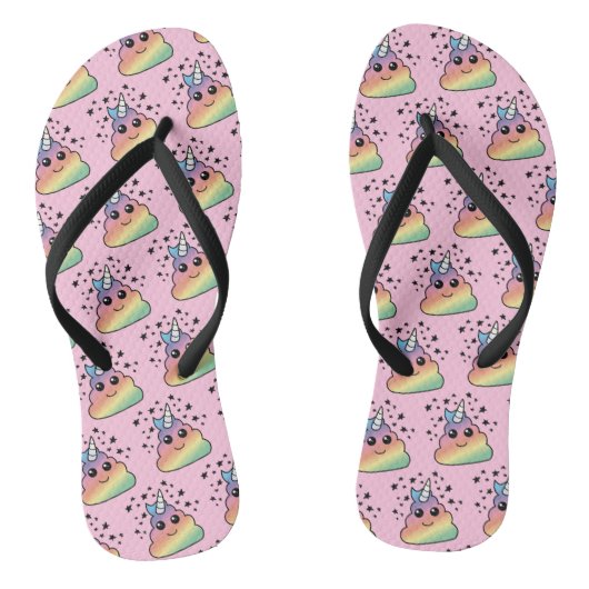 Unicorn Rainbow Kackend Emoji Badesandalen (Fußbett)