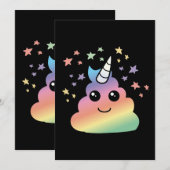 Unicorn Rainbow Kackend Emoji Kawaii Feiertagskarte (Vorne/Hinten)