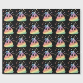 Unicorn Rainbow Kackend Emoji Kawaii Geschenkpapier (Flach)
