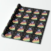 Unicorn Rainbow Kackend Emoji Kawaii Geschenkpapier (Ungerollt)