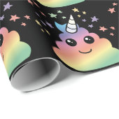 Unicorn Rainbow Kackend Emoji Kawaii Geschenkpapier (Rolleneckpunkt)
