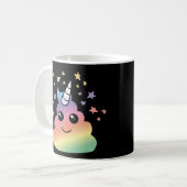 Unicorn Rainbow Kackend Emoji Kawaii Kaffeetasse (Vorderseite Links)