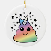 Unicorn Rainbow Kackend Emoji Kawaii Keramik Ornament (Hinten)