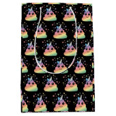 Unicorn Rainbow Kackend Emoji Kawaii Mittlere Geschenktüte (Vorderseite)