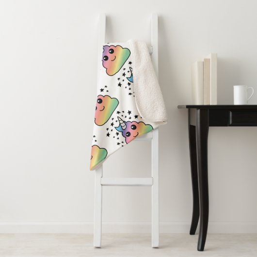 Unicorn Rainbow Kackend Emoji Kawaii Sherpadecke (Beispiel)