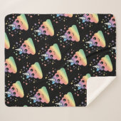 Unicorn Rainbow Kackend Emoji Kawaii Sherpadecke (Vorderseite (Horizontal))
