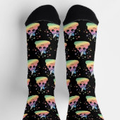 Unicorn Rainbow Kackend Emoji Kawaii Socken (Oben)