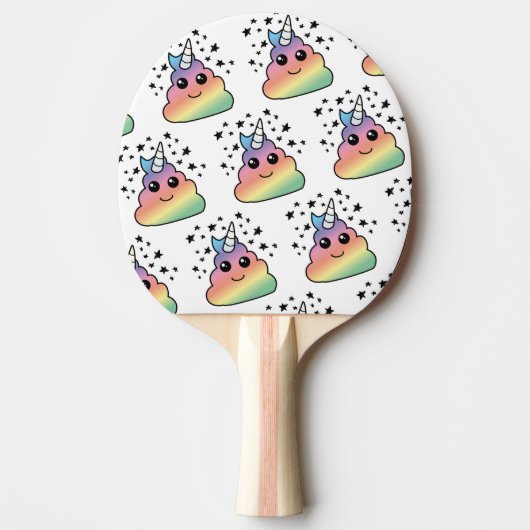 Unicorn Rainbow Kackend Emoji Kawaii Tischtennis Schläger (Vorderseite)