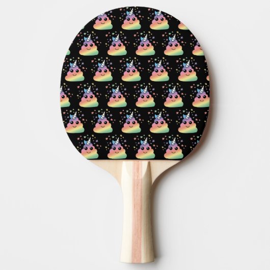 Unicorn Rainbow Kackend Emoji Kawaii Tischtennis Schläger (Vorderseite)