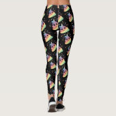 Unicorn Rainbow Kackend Emoji Leggings (Rückseite)