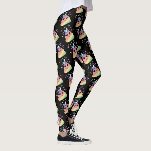 Unicorn Rainbow Kackend Emoji Leggings (Rechts)