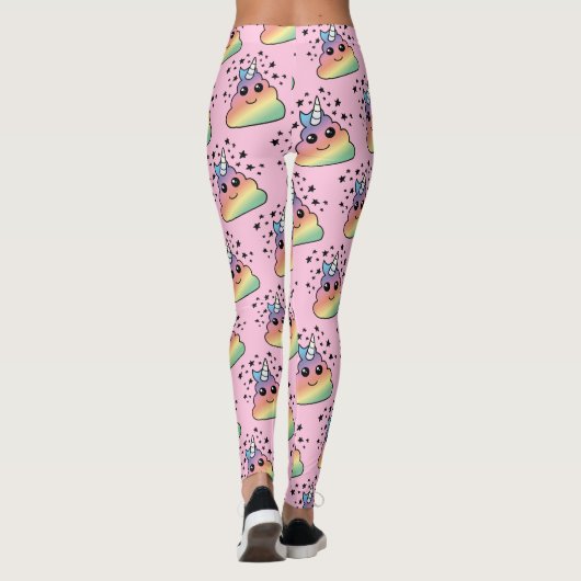 Unicorn Rainbow Kackend Emoji Leggings (Rückseite)