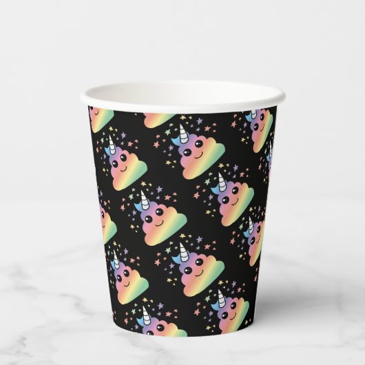 Unicorn Rainbow Kackend Emoji Pappbecher (Rückseite)