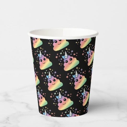 Unicorn Rainbow Kackend Emoji Pappbecher (Links)