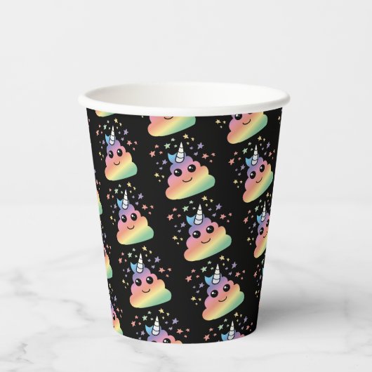 Unicorn Rainbow Kackend Emoji Pappbecher (Vorderseite)