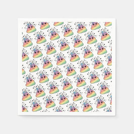 Unicorn Rainbow Kackend Emoji Serviette