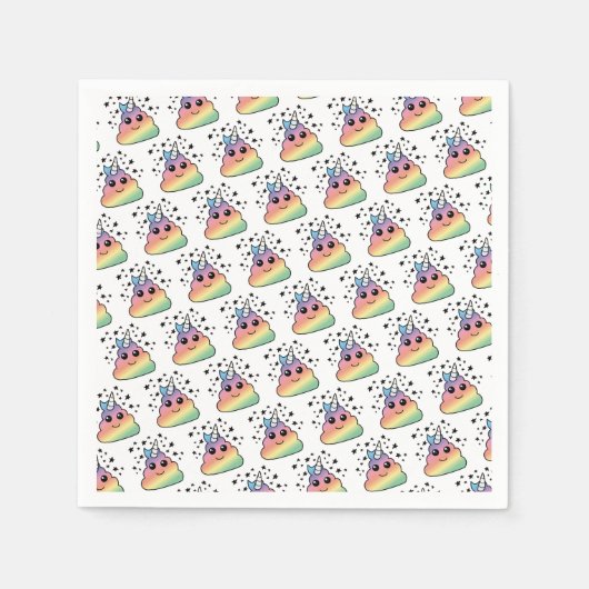 Unicorn Rainbow Kackend Emoji Serviette (Vorderseite)