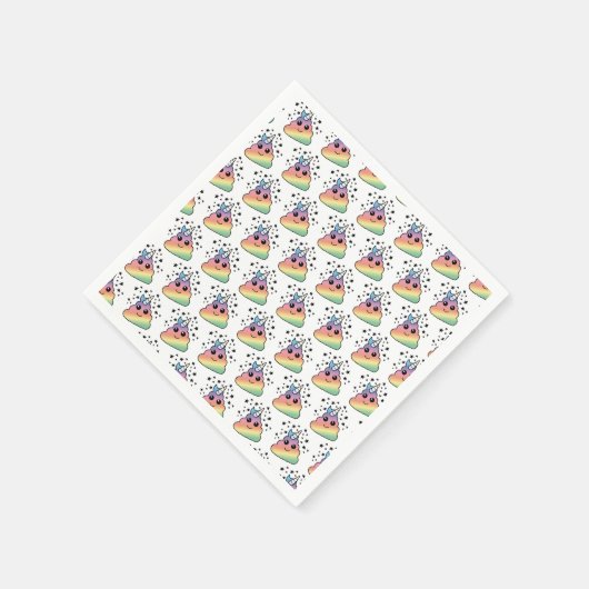 Unicorn Rainbow Kackend Emoji Serviette (Ecke)