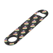 Unicorn Rainbow Kackend Emoji Speed Flaschenöffner (Vorderseite Schrägansicht)