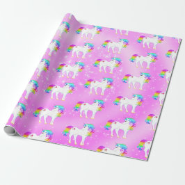 Unicorn Rainbow Lila Niedlich Geschenkpapier