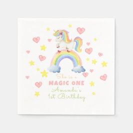Unicorn Rainbow Magic Eins Geburtstag Serviette
