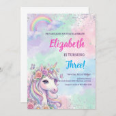 Unicorn Rainbow Magical Birthday Einladung (Vorne/Hinten)