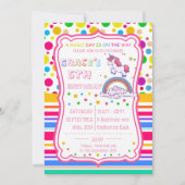 Unicorn Rainbow Magical Birthday Personalize UAWG Einladung (Vorderseite)
